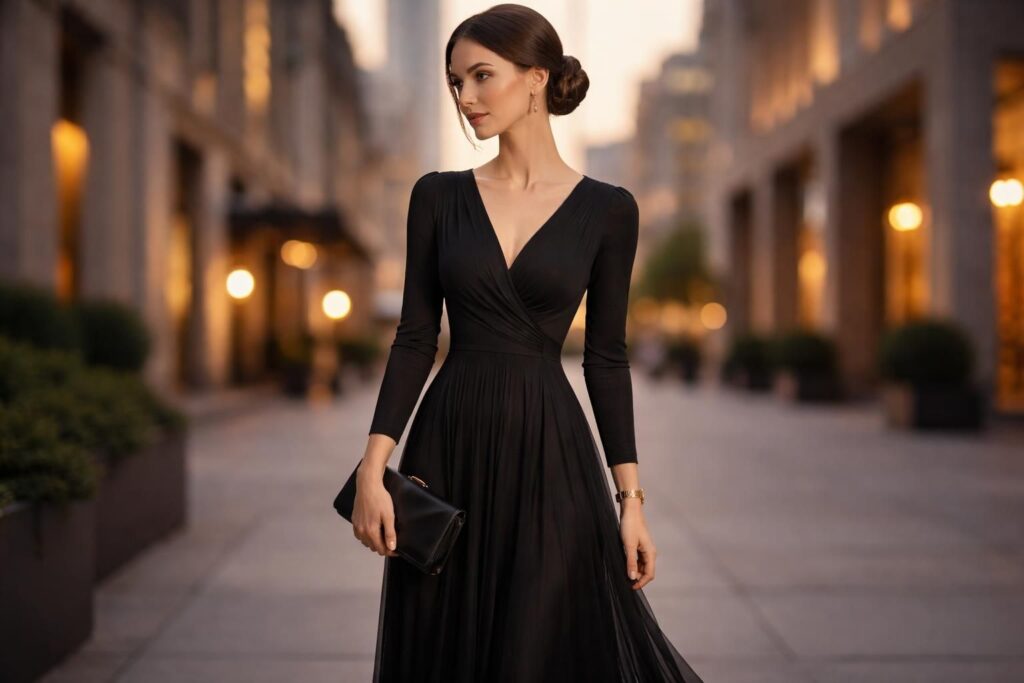 découvrez comment bien porter une longue robe noire pour un style élégant et intemporel. nos conseils mode vous aideront à sublimer votre silhouette avec sophistication.